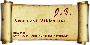 Javorszki Viktorina névjegykártya